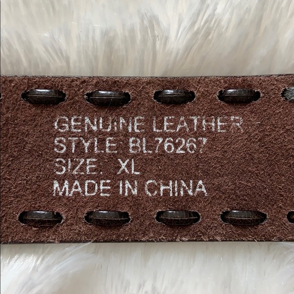 Gold and brown leather belt size XL - Picture 7 of 7